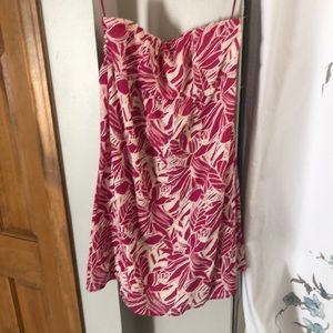 Tropical pink/white sleeveless mini